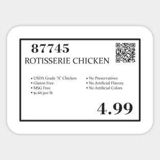 barcode Costco rotisserie chicken label 87745 Sticker